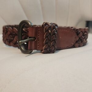 Ralph‎ Lauren Braided Leather Belt Size Small 26 Brass Buckle Woman or Child